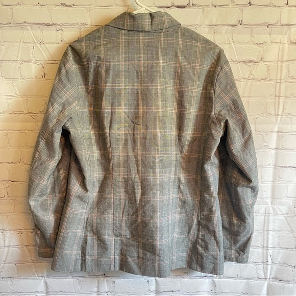 Who What Wear Plaid Roll-Up Cuff Poplin Double Breasted Blazer - Picture 6 of 6